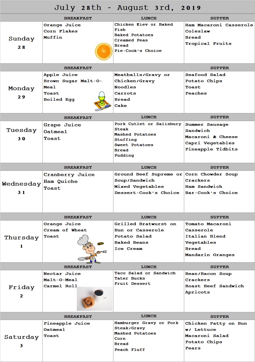 Weekly Menu