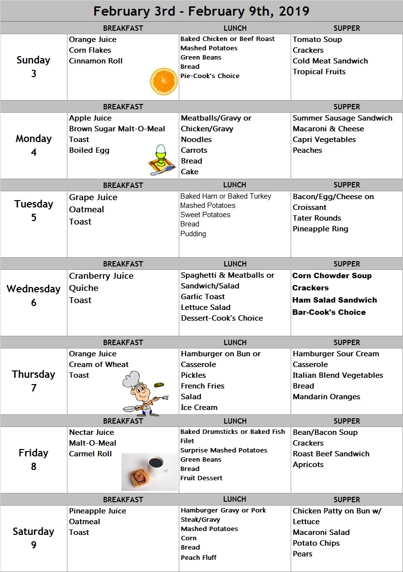 Weekly Menu